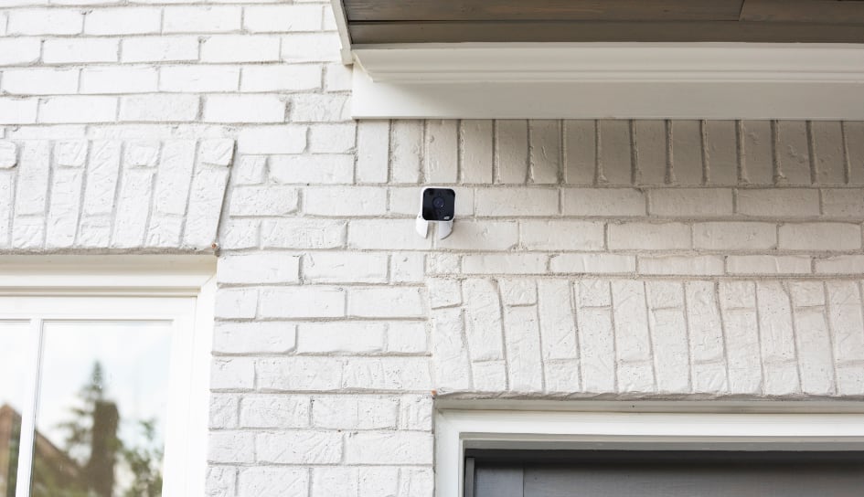 ADT outdoor camera on a Davenport home